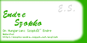 endre szopko business card